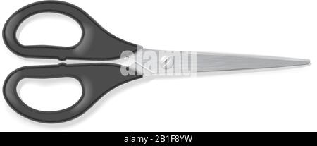 Realistic scissors with black handles Stock Vector