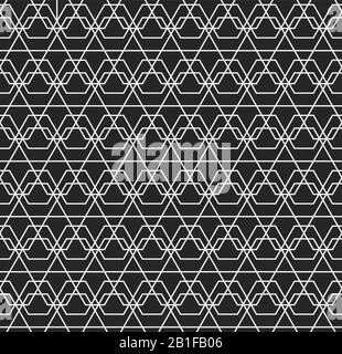 Black and white geometric background. Seamless linear design pattern. Abstract texture vector illustration. Stock Vector