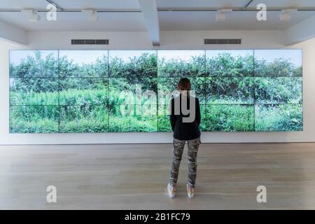 London, UK. 25th Feb 2020. Seven Yorkshire Landscapes, 2011 - An exhibition of portraits by David Hockney at Annely Juda Fine Art in London which will run from 28 February - 25 April 2020. The show coincides with Hockney's exhibition at the National Portrait Gallery which opens on 27 February 2020. The exhibition includes 18 portraits on canvas of Hockney's friends and associates. Credit: Guy Bell/Alamy Live News Stock Photo