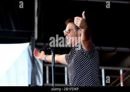 Marti Pellow preforming live on stage, 2019 Bents Park, South Tyneside Music Festival Stock Photo