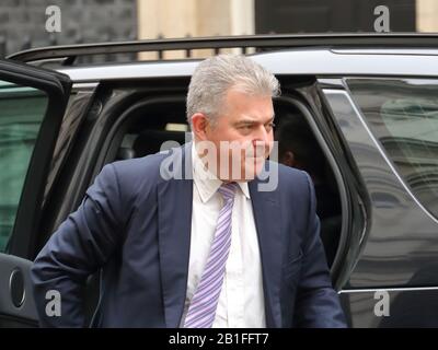 London, UK. 25th Feb, 2020. Northern Ireland Secretary Brandon Lewis arriving for the weekly Cabinet Meeting in Downing Street. Credit: Uwe Deffner/Alamy Live News Stock Photo
