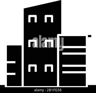 Blocks black icon, concept illustration, vector flat symbol, glyph sign. Stock Vector