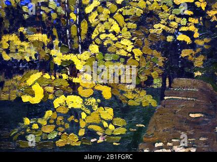 Park in Autumn 1900 Nicholas Roerich, 1874 – 1947 – ( Nikolai Konstantinovich Rerikh, Russian painter, writer, archaeologist, theosophist, philosopher,  Russia, Russian, Federation, Stock Photo