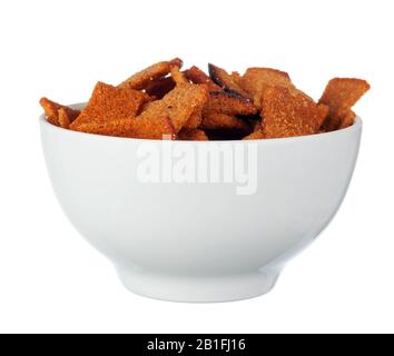 salted bread isolated on white background. creative photo. Stock Photo