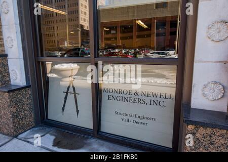 Denver, FEB 14: Morning view of the downtown Denver on FEB 14, 2020 at Denver, Colorado Stock Photo