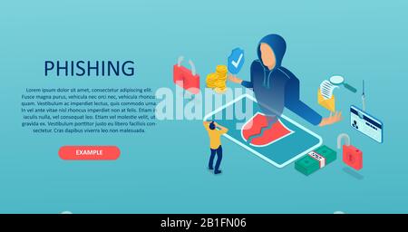 Vector of a hacker attacking online banking, email and personal information data system Stock Vector