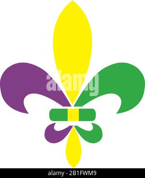 vector illustration of a fleur de lis mardi gras. Mardi Gras celebration. Stock Vector