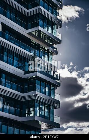 Modern architecture buildings of glass and metall in Berlin Stock Photo