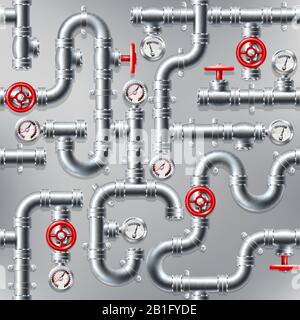 Pipe Water Sewage Pipeline Plumbing Gas Background Stock Vector