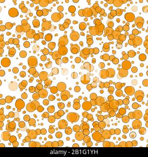 Bubbles vector seamless pattern. Yellow white color beer texture. Stock Vector