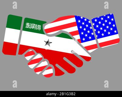 Republic of Somaliland and USA flags Handshake vector Stock Vector