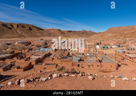 Small town of Susques in National Route 52, high-altitude Andes, Puna desert, Province of Jujuy, NW Argentina, Latin America Stock Photo