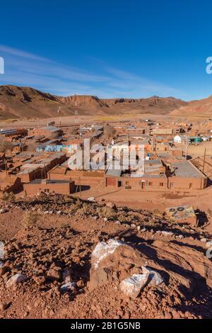 Small town of Susques in National Route 52, high-altitude Andes, Puna desert, Province of Jujuy, NW Argentina, Latin America Stock Photo