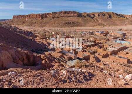 Small town of Susques in National Route 52, high-altitude Andes, Puna desert, Province of Jujuy, NW Argentina, Latin America Stock Photo