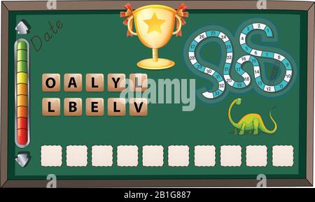 classroom board with abstract design and puzzle Stock Vector