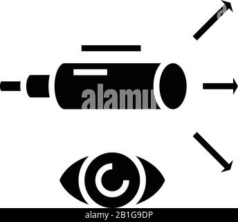 Binoculars black icon, concept illustration, vector flat symbol, glyph sign. Stock Vector
