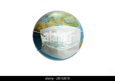 Download Earth With Surgical Mask Stock Photo Alamy PSD Mockup Templates