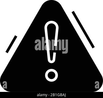 Alert black icon, concept illustration, vector flat symbol, glyph sign. Stock Vector