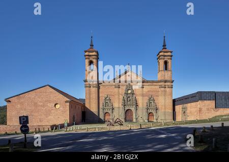 Exterior of the interpretation center on the ruins of the new San Juan de la Peña monastery in the municipality of Jaca, Huesca, Aragon, Spain, Europe Stock Photo