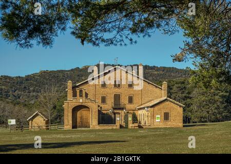 Exterior of the interpretation center on the ruins of the new San Juan de la Peña monastery in the municipality of Jaca, Huesca, Aragon, Spain, Europe Stock Photo