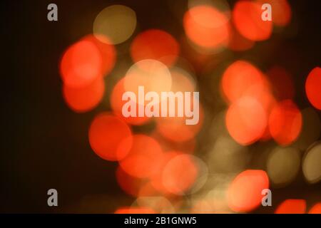 Blurred red and yellow lights with slightly oval shape. Stock Photo