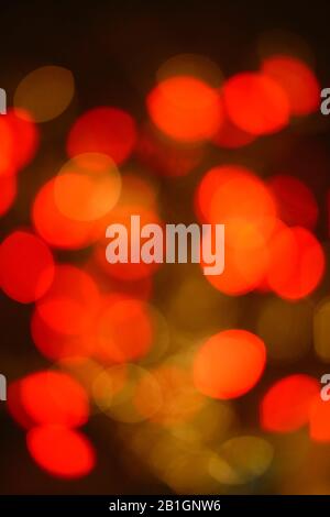 Blurred red and yellow lights with slightly oval shape. Stock Photo
