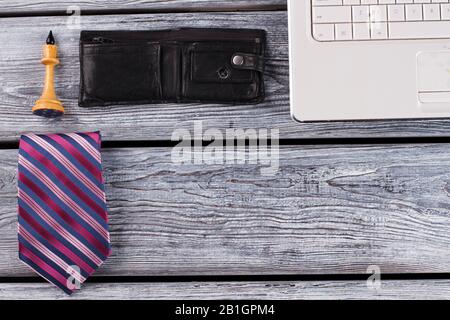 Tie and chess figure. Stock Photo