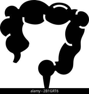 Small intestine glyph icon. Small bowel. Gastrointestinal tract ...