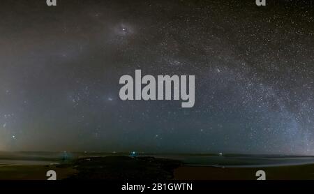 Star sky over Den Helder in winter, Netherlands, Den Helder Stock Photo