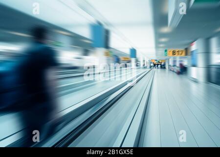 Blurry picture of an airport gate - globalisation Stock Photo