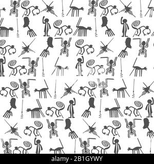 Hieroglyphs, symbols on a white background Stock Vector
