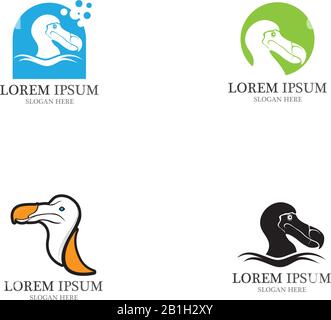 dodo bird logo and symbol vector icon Stock Vector