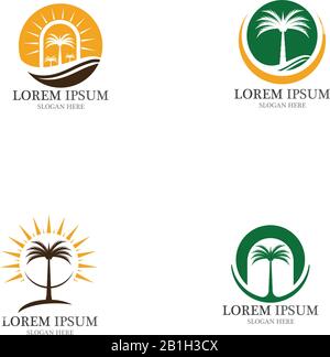 Date tree icon vector illustration logo template Stock Vector