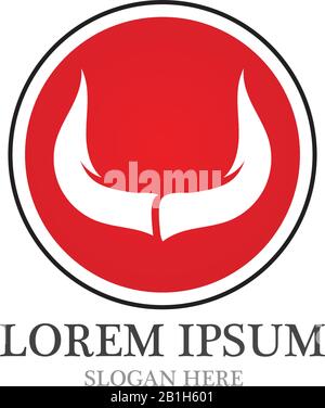 Bull horn logo and symbols template icons app Stock Vector