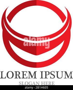 Bull horn logo and symbols template icons app Stock Vector