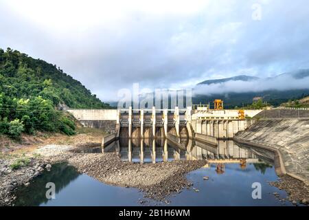 Quang Tri Province, Vietnam - January 12, 2020: Small hydroelectric dam in Quang Tri province, Vietnam Stock Photo