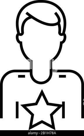Effective manager line icon, concept sign, outline vector illustration, linear symbol. Stock Vector