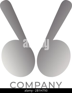 Lowercase Letter db Alphabet Logo Design Template isolated on white background. Gray TWS Earphone icon illustrated like eye and antennae of insects. Stock Vector
