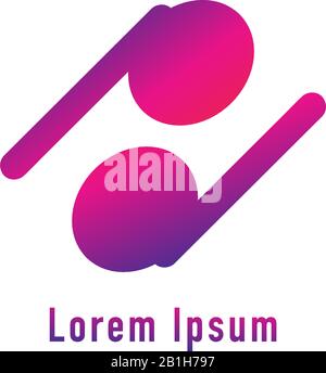 Lowercase Letter pd Alphabet Logo Design Template isolated on white background. TWS Earphone icon illustrated on Magenta Violet Purple Gradation Color Stock Vector