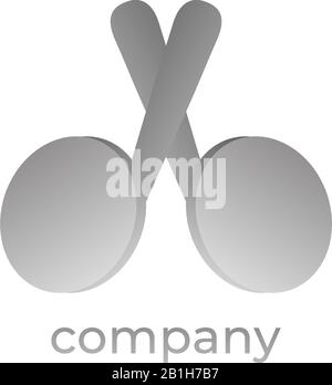 Crossed TWS Earphone icon illustrated. Logo Design Template isolated on white background. Gray Gradation Object Color. Simple Logo Concept, Pictorial Stock Vector