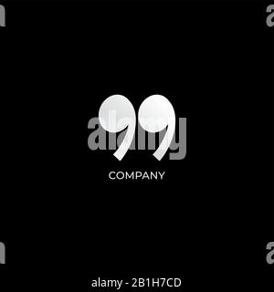 Lowercase Letter gg Alphabet Logo Design Template isolated on black background. White TWS Earphone icon like 99 Number or Quotation mark illustrated. Stock Vector