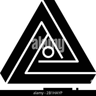 Art pyramid black icon, concept illustration, vector flat symbol, glyph sign. Stock Vector