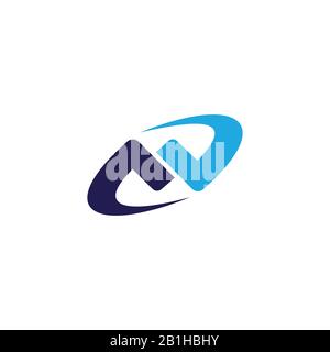 Initial letter mv or vm logo design template Stock Vector