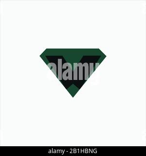 Initial letter mv or vm logo design template Stock Vector