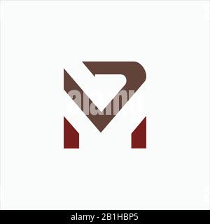 Initial letter mv or vm logo design template Stock Vector
