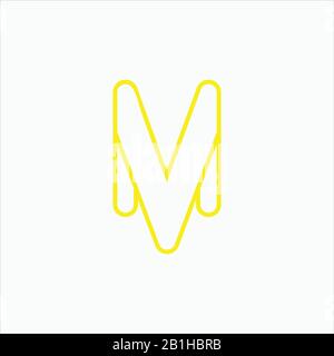 Initial letter mv or vm logo design template Stock Vector