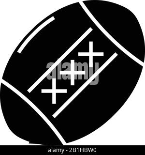 Baseball ball black icon, concept illustration, vector flat symbol, glyph sign. Stock Vector