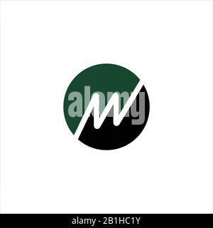 Initial letter mv or vm logo design template Stock Vector