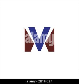 Initial letter mv or vm logo design template Stock Vector