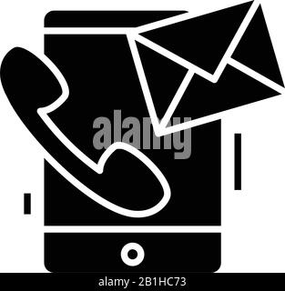 Active communication black icon, concept illustration, vector flat symbol, glyph sign. Stock Vector